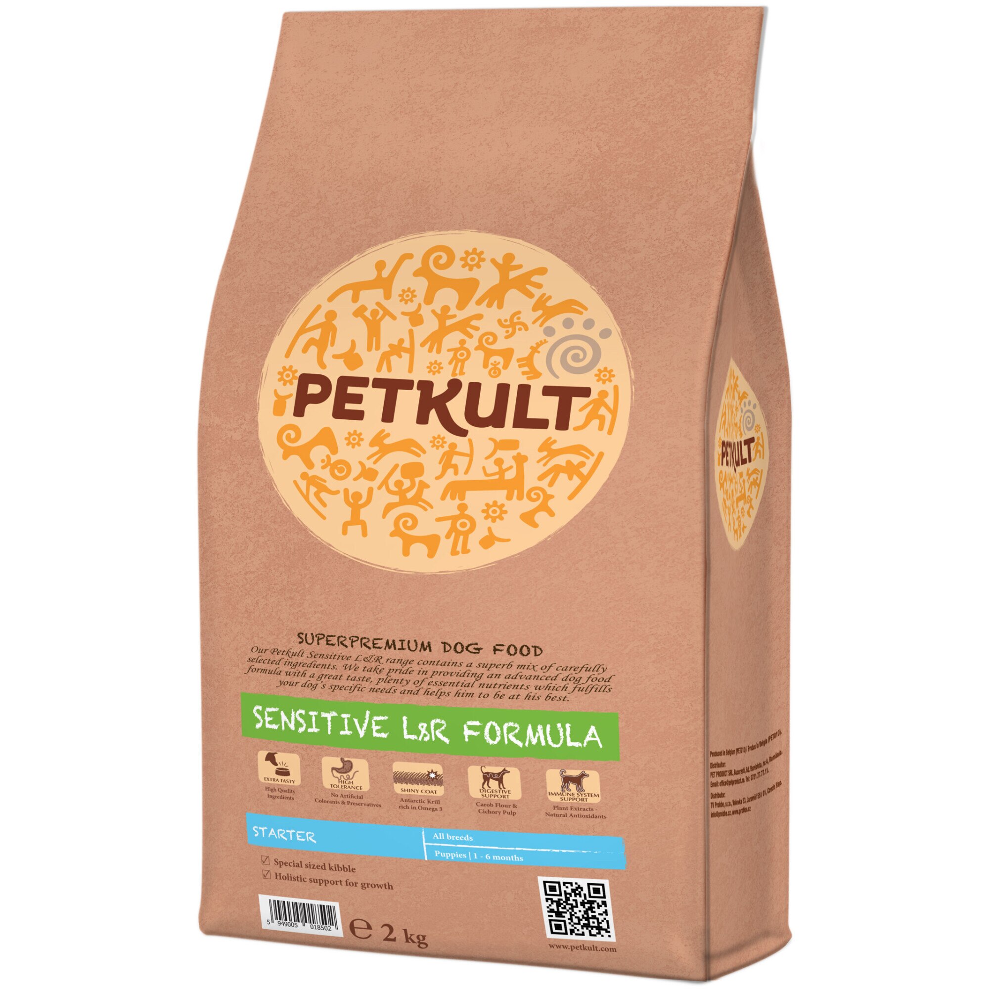 Hrana uscata pentru caini Petkult Sensitive Starter, Miel, 2 Kg