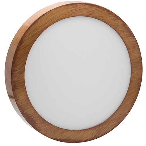 Aplica LED 18W rotunda culoare maro teak 3000K lumina alb calda
