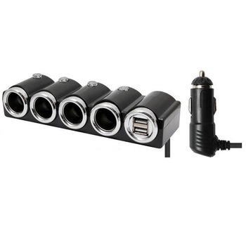 Multiplicator In-Car 1504 de Priza Bricheta Auto si USB, Negru Multiplicator In-Car 1504 de Priza Bricheta Auto si USB, Negru