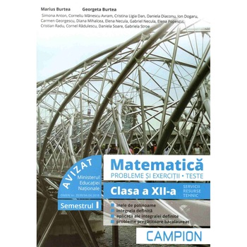 Matematica probleme si exercitii, teste, clasa a XII-a semestrul I. Profil tehnic, autor Marius Burtea Matematica probleme si exercitii, teste, clasa a XII-a semestrul I. Profil tehnic, autor Marius Burtea