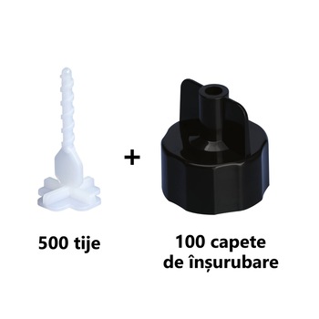 Pachet sistem nivelare gresie cu tija in cruce, Clarson AVANSAT: 500 tije - 3 mm, 100 rozete Pachet sistem nivelare gresie cu tija in cruce, Clarson AVANSAT: 500 tije - 3 mm, 100 rozete