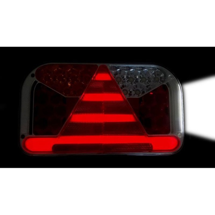 Lampa spate 240x140, LED, 6 functii, cu iluminare numar lateral si ceata, stanga, cu mufa 5pini, FT-170-L TB SPKPM Bajonet Fristom