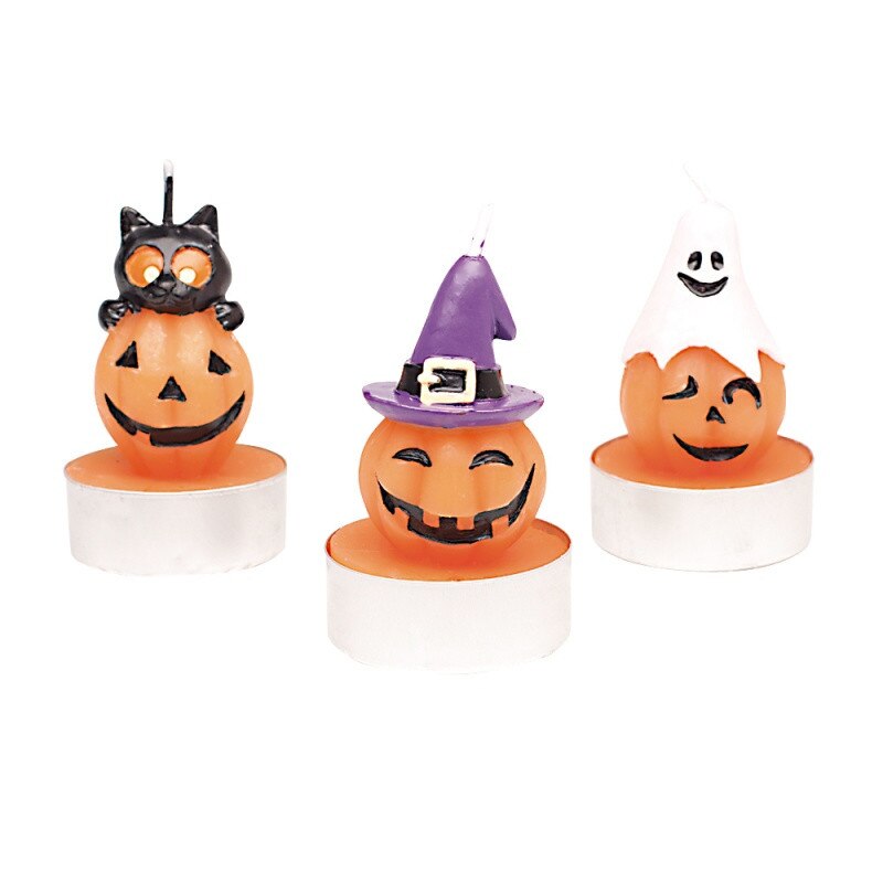 Lumanari Halloween forma dovleac, Radar 52966, set 3 bucati