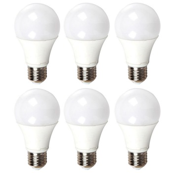 Set 6 becuri LED A60 E27 9W 6000K Alb Rece, 6 bucati/set Set 6 becuri LED A60 E27 9W 6000K Alb Rece, 6 bucati/set