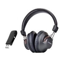 Set casti audio Bluetooth Avantree BTHS-AS9(S) plus adaptor Bluetooth USB audio DG59, pentru PC, laptop, PS4, Negru