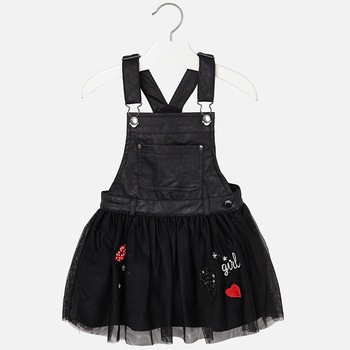 Sarafan piele ecologica tul fetita, Mayoral, negru Sarafan piele ecologica tul fetita, Mayoral, negru