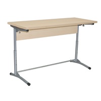 Birou / Banca scolara E-173A Alu, 2 persoane, Mesteacan