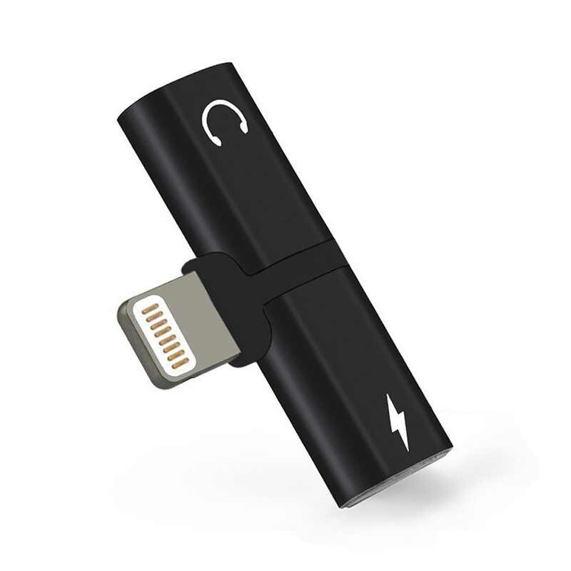 Adaptor 2in1 iPhone, iPad, Lightning, Bibilel high quality casti si charger, Splitter, Negru, BBL484