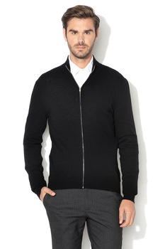 United Colors of Benetton, Cardigan de lana virgina 1002U5451, Negru, 2XL United Colors of Benetton, Cardigan de lana virgina 1002U5451, Negru, 2XL