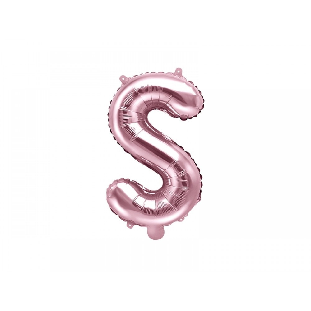Balon folie metalizata litera S, Rose Gold, 35cm
