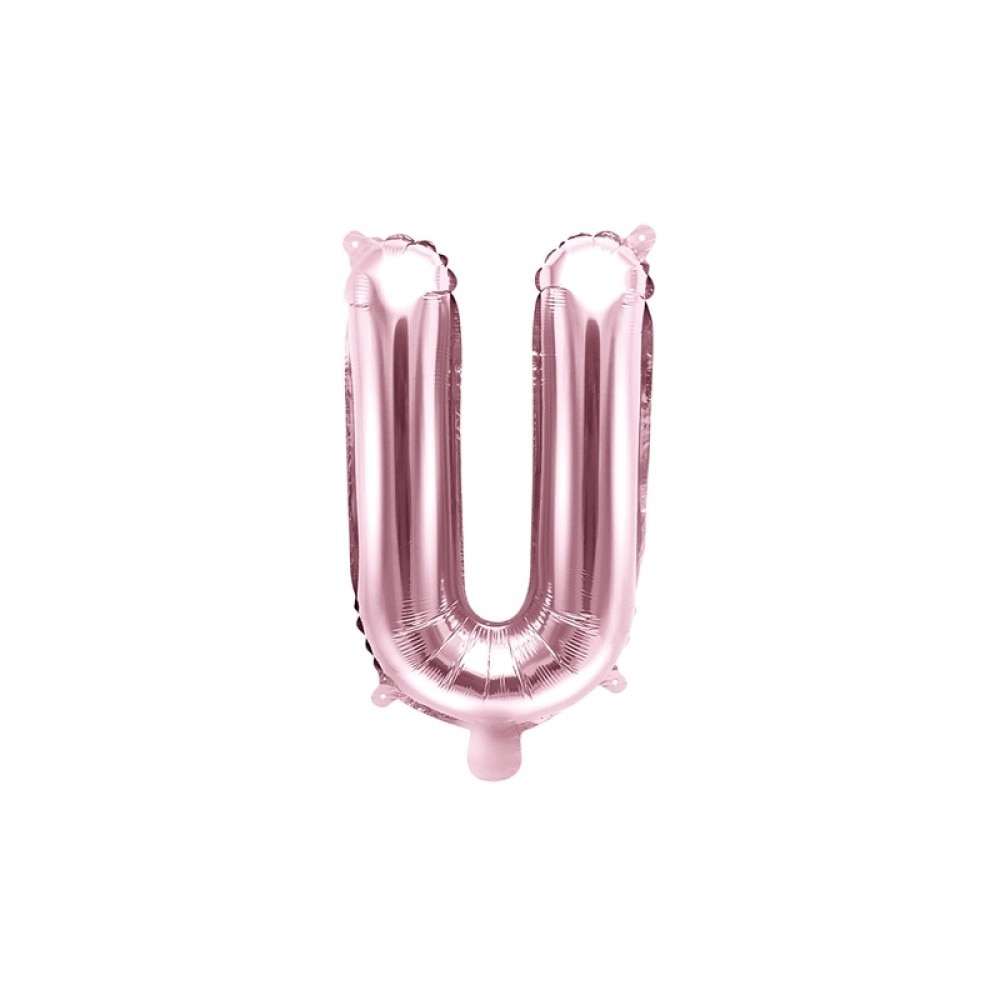 Balon folie metalizata litera U, Rose Gold, 35cm