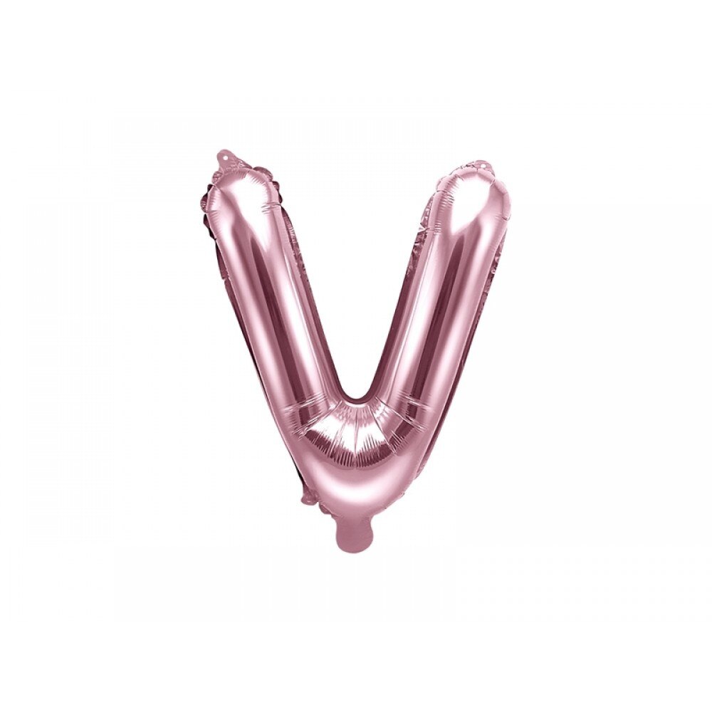Balon folie metalizata litera V, Rose Gold, 35cm
