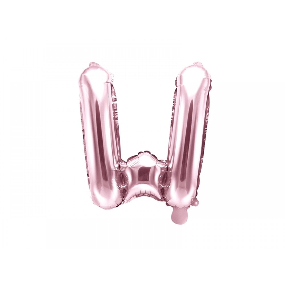 Balon folie metalizata litera W, Rose gold, 35cm