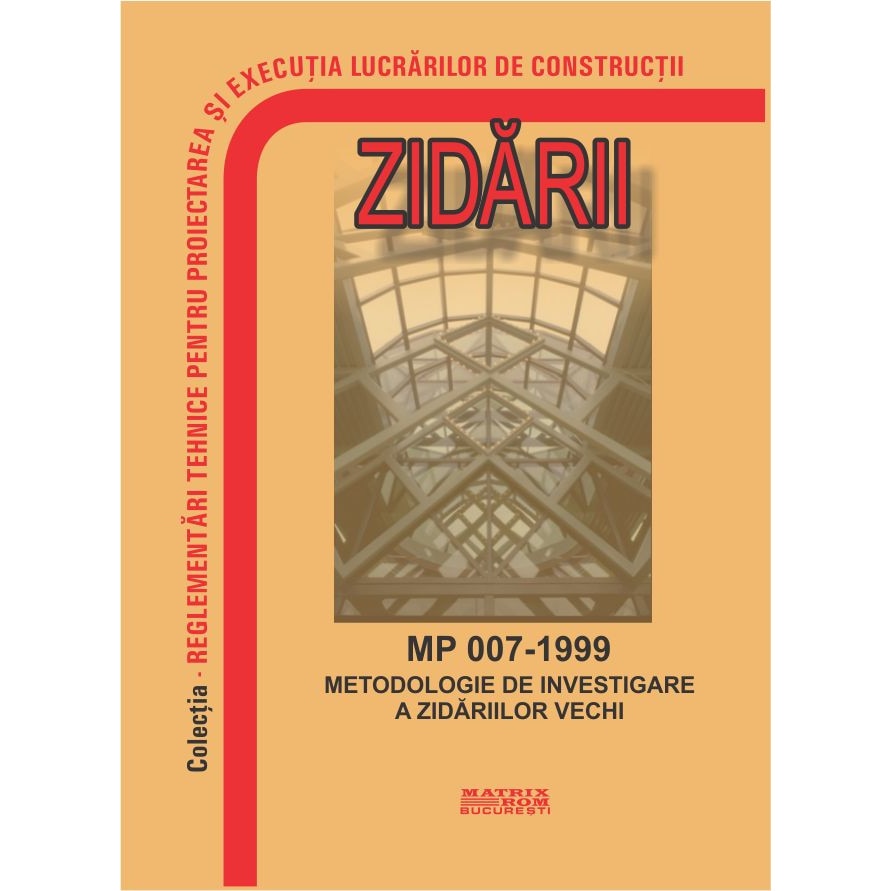 MP 007-1999: Metodologie de investigare a zidariilor, M.D.R.A.P.