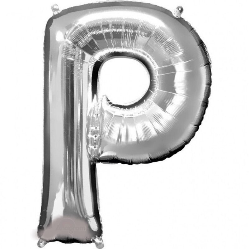 Balon Folie Mare Litera P Argintiu - 81 cm, Amscan 32977