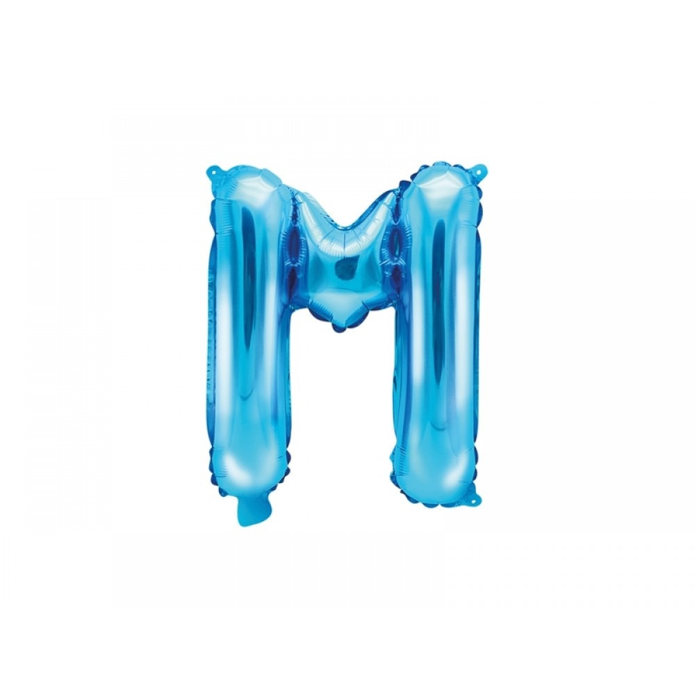 Balon folie metalizata litera M, Albastru, 35cm