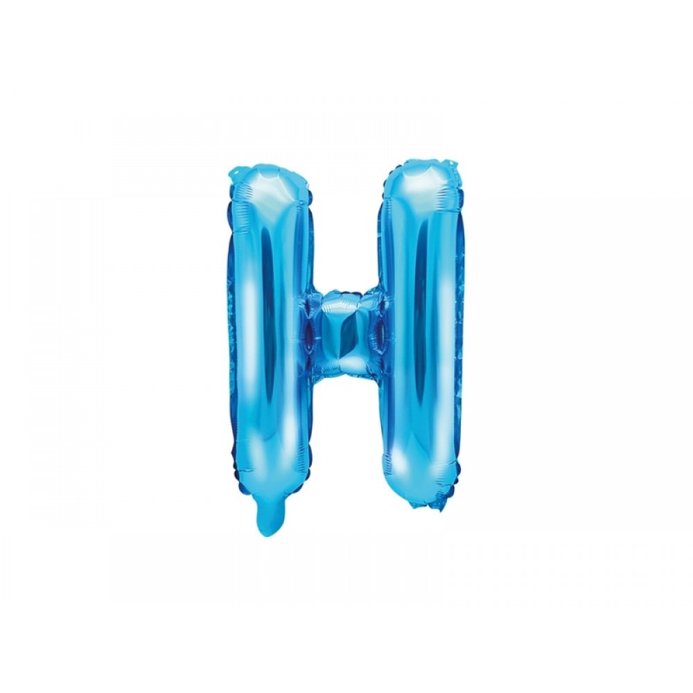 Balon folie metalizata litera H, Albastru, 35cm