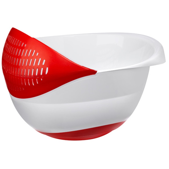 Bol cu Strecuratoare si Baza Aderenta Aroma 4 Litri Rosu