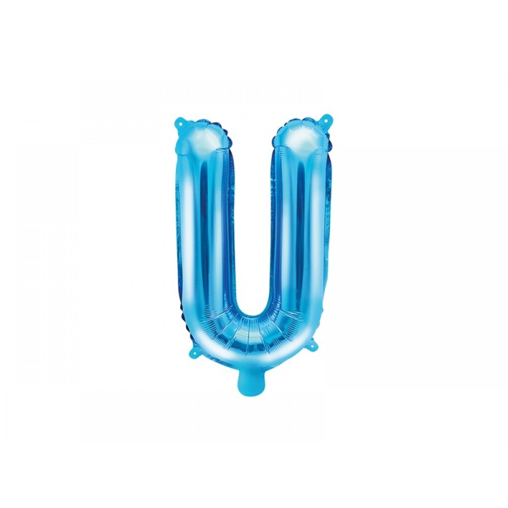 Balon folie metalizata litera U, Albastru, 35cm
