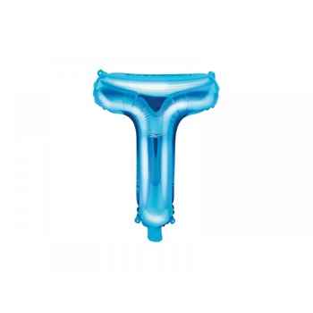 Balon folie metalizata litera T, Albastru, 35cm Balon folie metalizata litera T, Albastru, 35cm