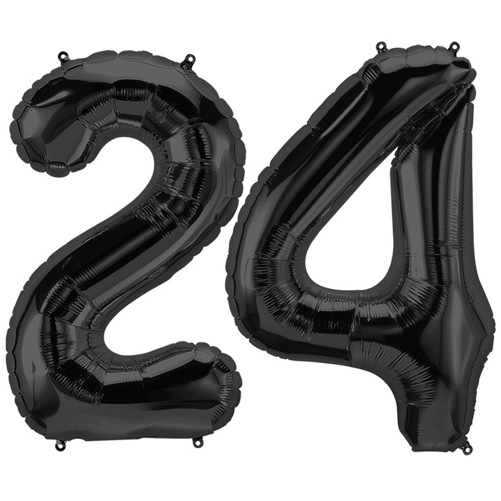 Set 2 baloane folie Gigant, negru, cifra 24, 105 cm