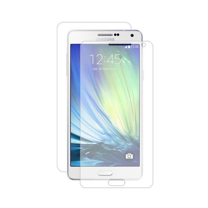 Rugalmas első-hátsó védőfólia kompatibilis Samsung A7 2017-hez, rögzítőkészlet, átlátszó, BBL494