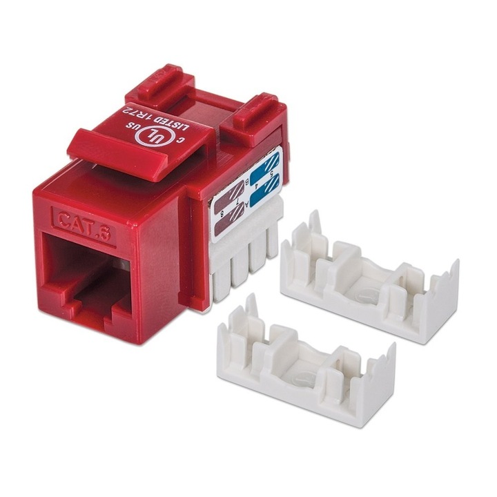 Модул Keystone Intellinet, RJ45, UTP, KAT6, червен