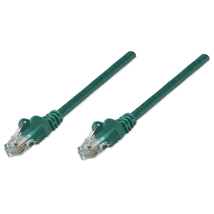 Кабел UTP INTELLINET Patch Cat, 5E, 3m, зелен