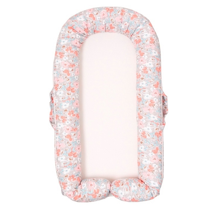 Бебешко гнездо Bed Nest Delux Flowers 3 in 1, С пяна