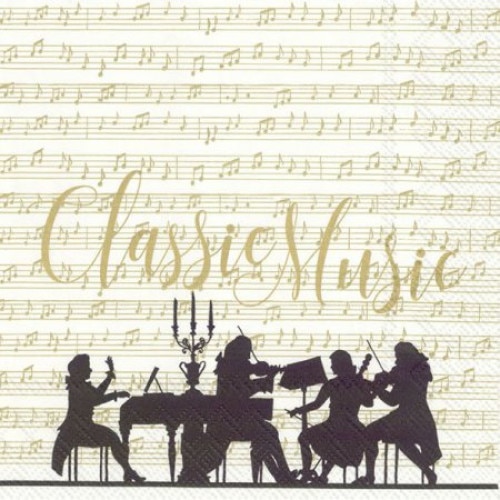 Servetele de masa Classic music cream gold, 20 buc, hartie, multicolor, Ihr