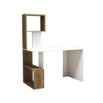 Birou cu corp suprapozabil Enzio Modella, alb/nuc, 120x60x148.2 cm, pal 18 mm Birou cu corp suprapozabil Enzio Modella, alb/nuc, 120x60x148.2 cm, pal 18 mm