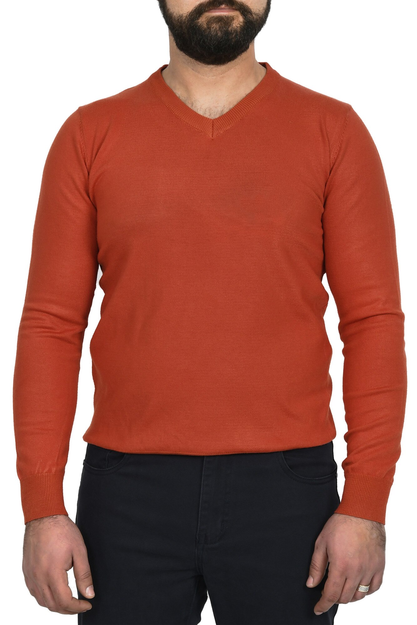 Pulover barbat,Glo Story,caramiziu, Caramiziu