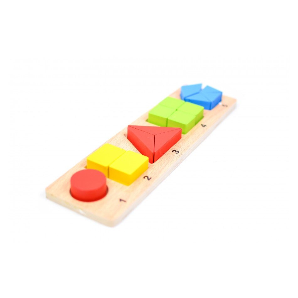 Jucarie creativa din lemn cu forme geometrice, 15 piese - 22261472A