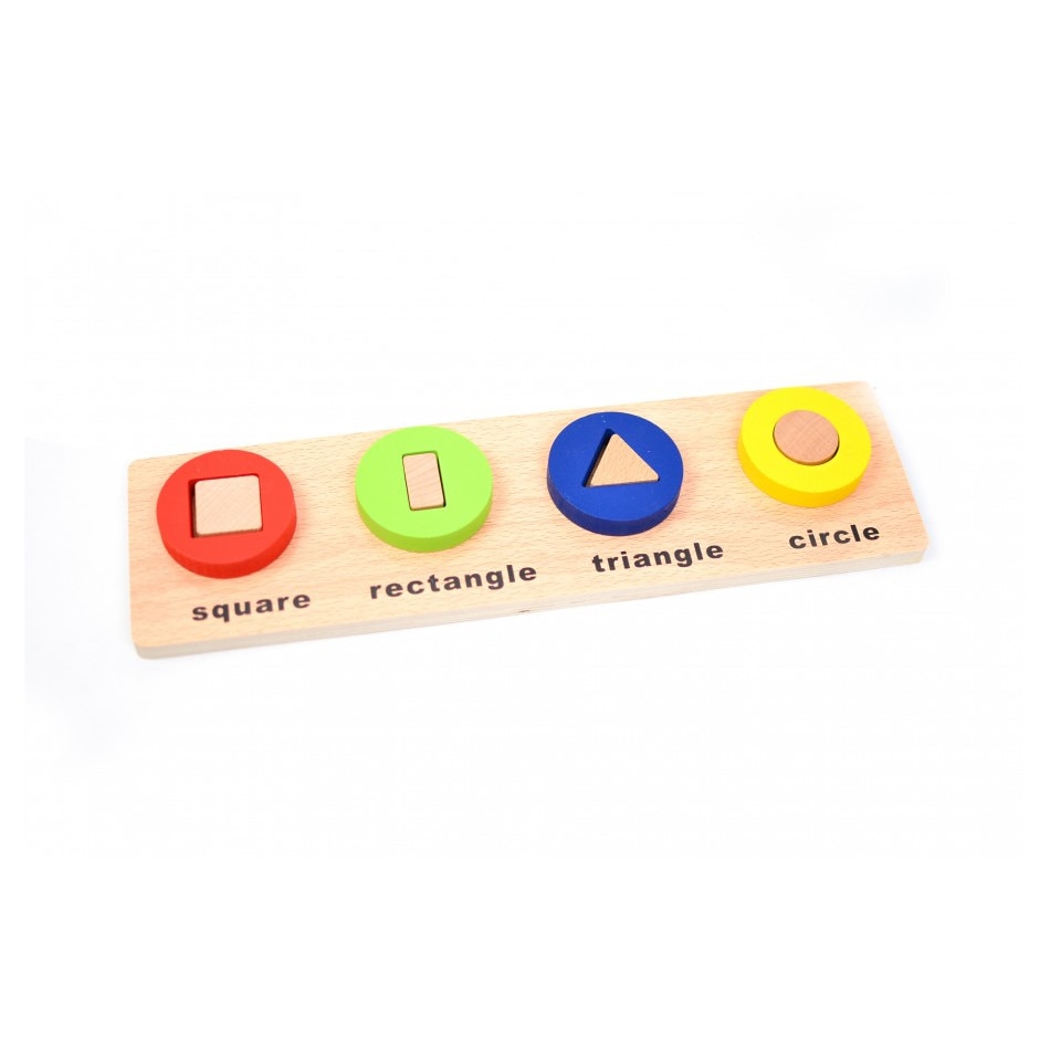 Jucarie creativa din lemn cu forme geometrice, 4 piese - 22261472C