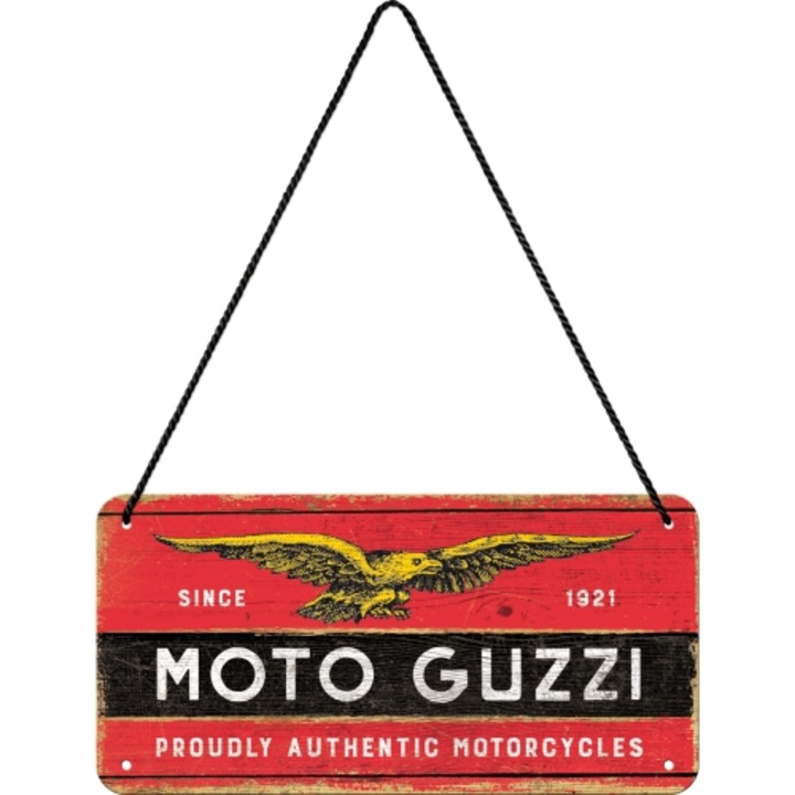 Placa decor metalica cu snur 10*20 "Moto Guzzi logo"