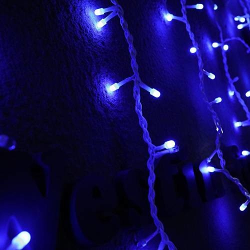 Instalatie de Craciun 2 m x 2 m, Perdea Ploaie, Albastru, 300 leduri, exterior, SDX, 6013B