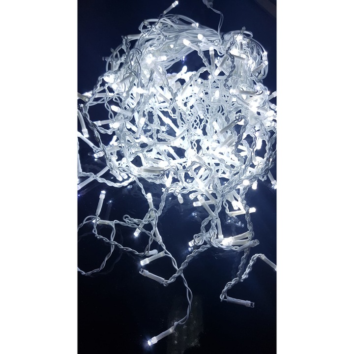 Instalatie de Craciun 8 m x 0,8 m, FLASH, Perdea Alba Rece, 360 leduri, SDX, 9015W / perdea luminoasa exterior