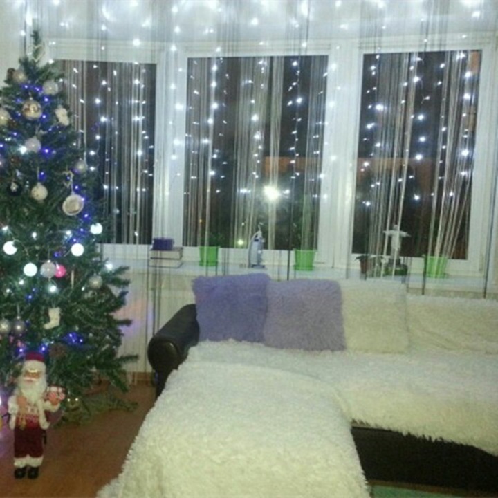 Instalatie de Craciun 3 m x 0,8 m, Perdea Alba Rece 120 leduri, 3 m x 1 m, SDX, 9016W / instalatie / perdea luminoasa Sdx Market®