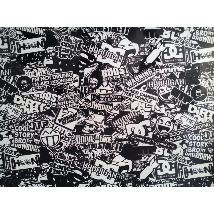 MÉDIA Boom matrica, Nyomtatással, 1 m x 1,37 m, Fekete-Fehér