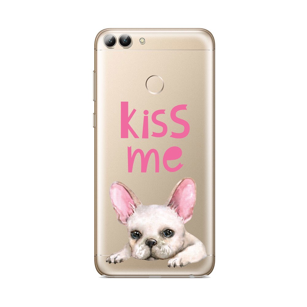 Husa Silicon Lemontti Art pentru Huawei P Smart, Pug Kiss
