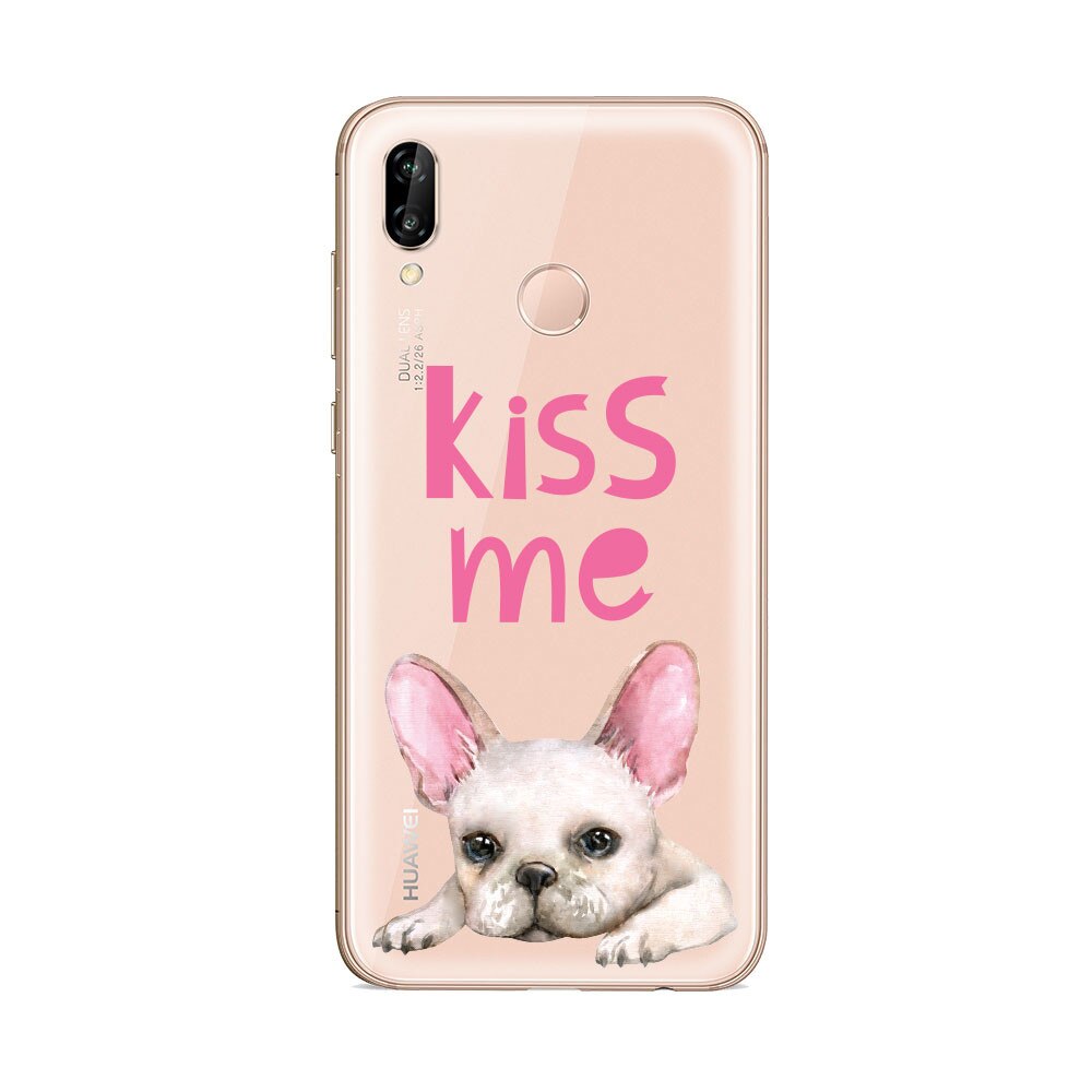 Husa Silicon Lemontti Art pentru Huawei P20 Lite, Pug Kiss