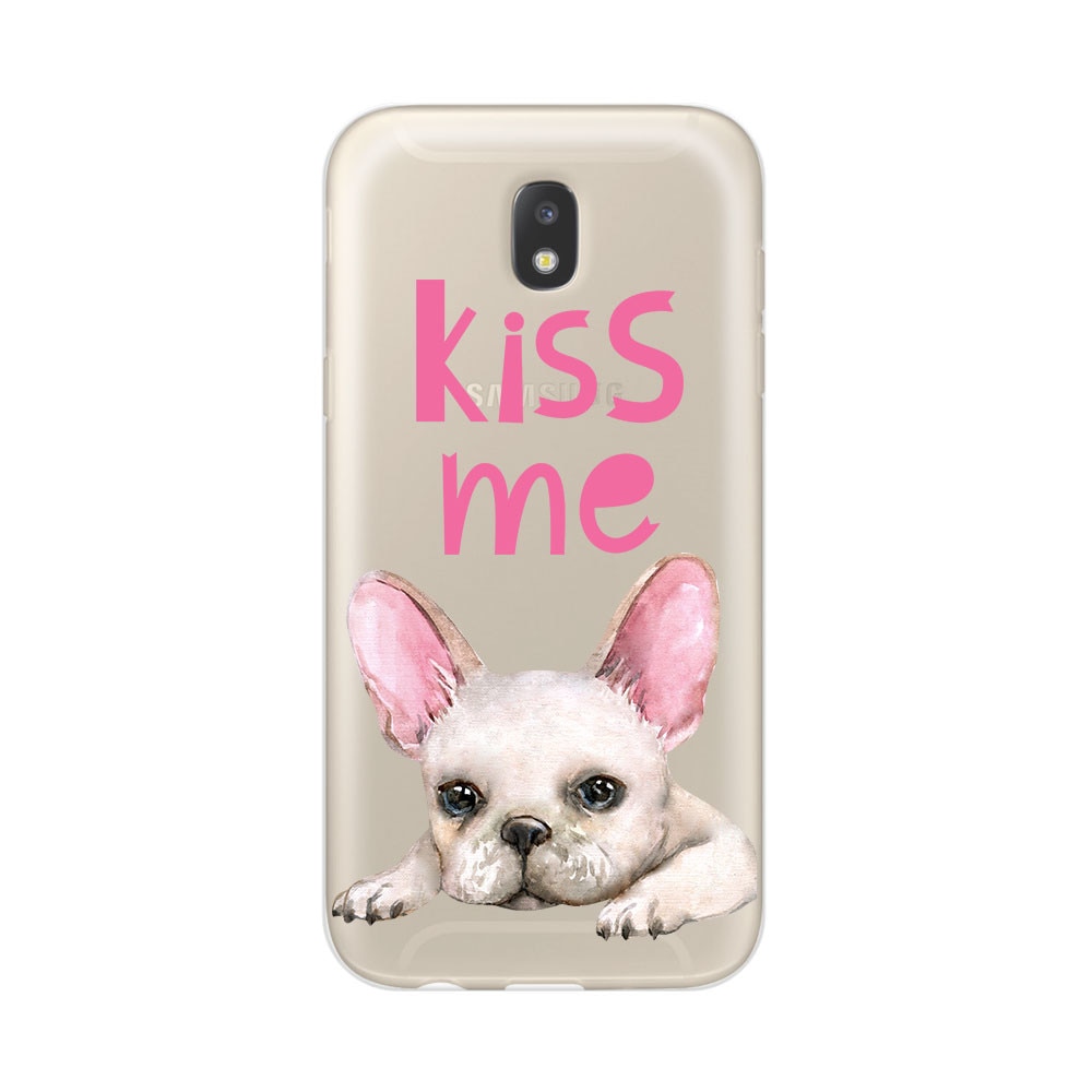 Husa Silicon Lemontti Art pentru Samsung Galaxy J3 2017, Pug Kiss