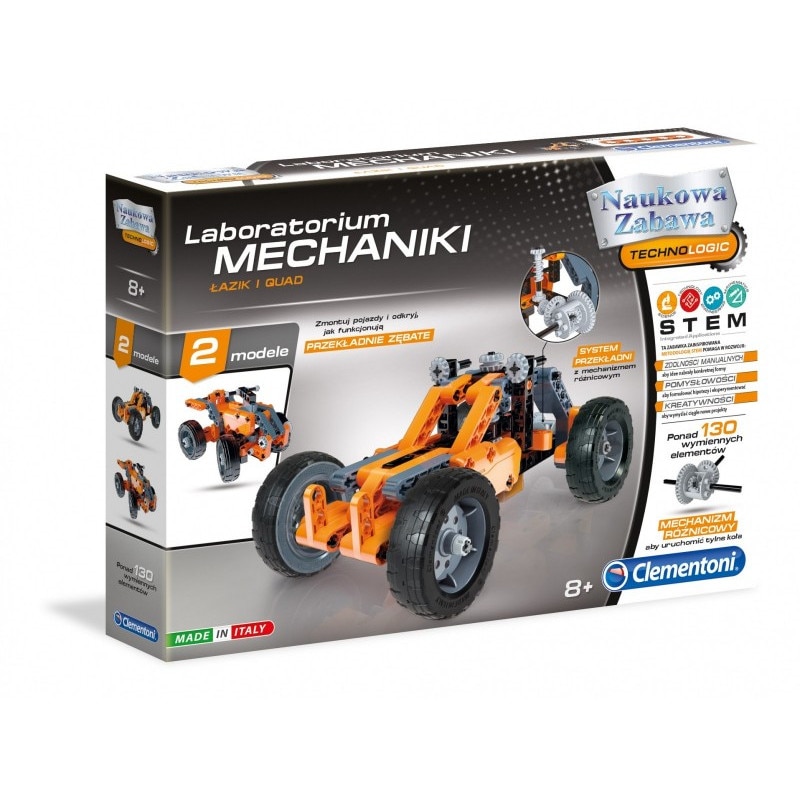 Set de constructie Clementoni, Laboratorul Mecanic, 130 elemente