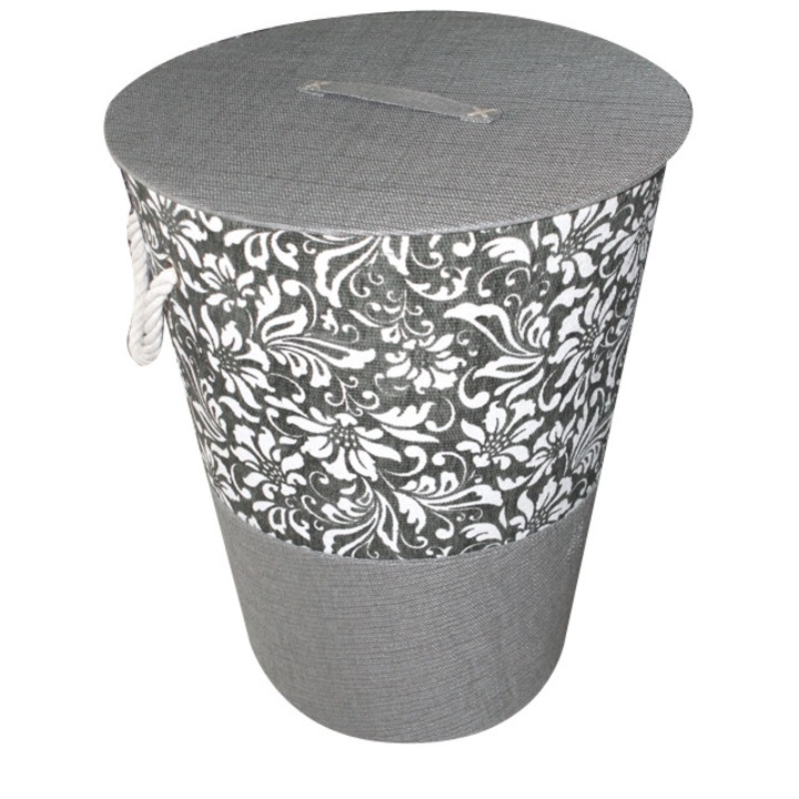 Cos rufe baie cu capac 42xH50cm RAKI SEDROS gri MN018841