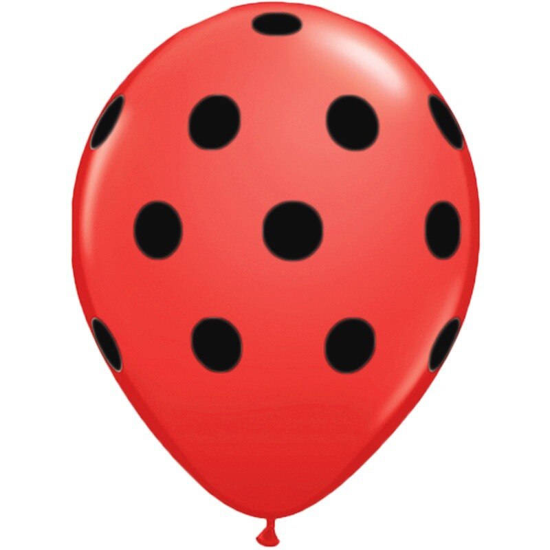 Baloane latex rosii inscriptionate Big Polka Dots Negre, Radar GI.DOTS.ROSU-NEGRU