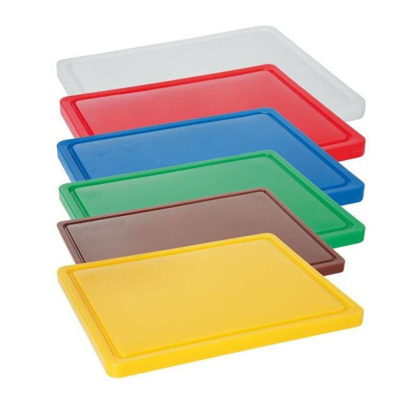 Tocator albastru, 26.5x32.5x(H)1.2 cm - GN1/2, cu sant de scurgere, polietilena HDPE 500, respecta normele de igiena HACCP, Hendi