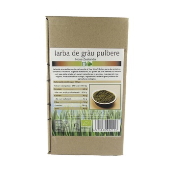 Pulbere Bio - Iarba de grau, Noua Zeelanda, 125 g Pulbere Bio - Iarba de grau, Noua Zeelanda, 125 g