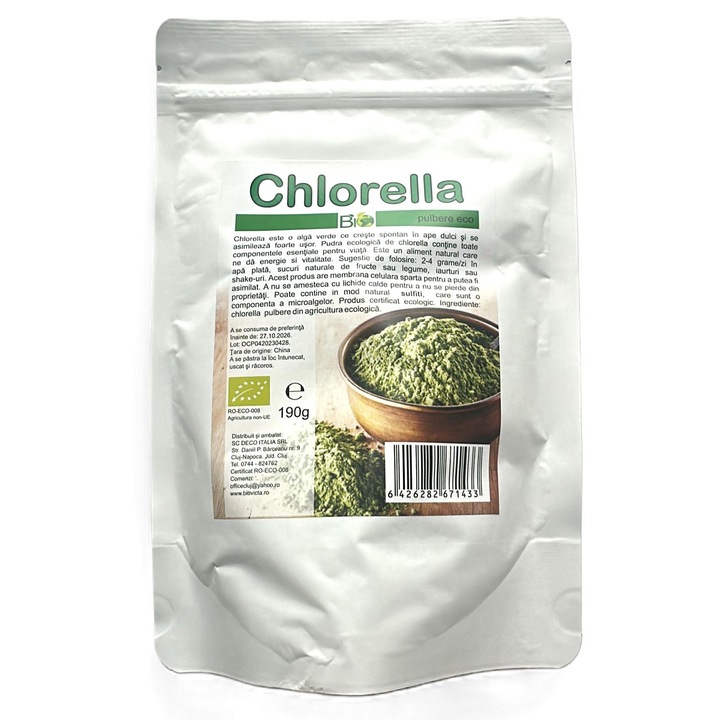Pulbere Bio - Chlorella, 190 g