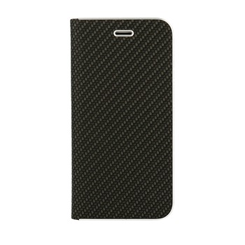 Husa CARBON pentru iPhone 11 PRO 2019 (5.8 Inch), flip orizontal cu rama metalica, inchidere magnetica, Negru Husa CARBON pentru iPhone 11 PRO 2019 (5.8 Inch), flip orizontal cu rama metalica, inchidere magnetica, Negru