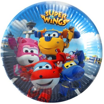 Set 8 farfurii de unica folosinta Super Wings 20 cm Set 8 farfurii de unica folosinta Super Wings 20 cm